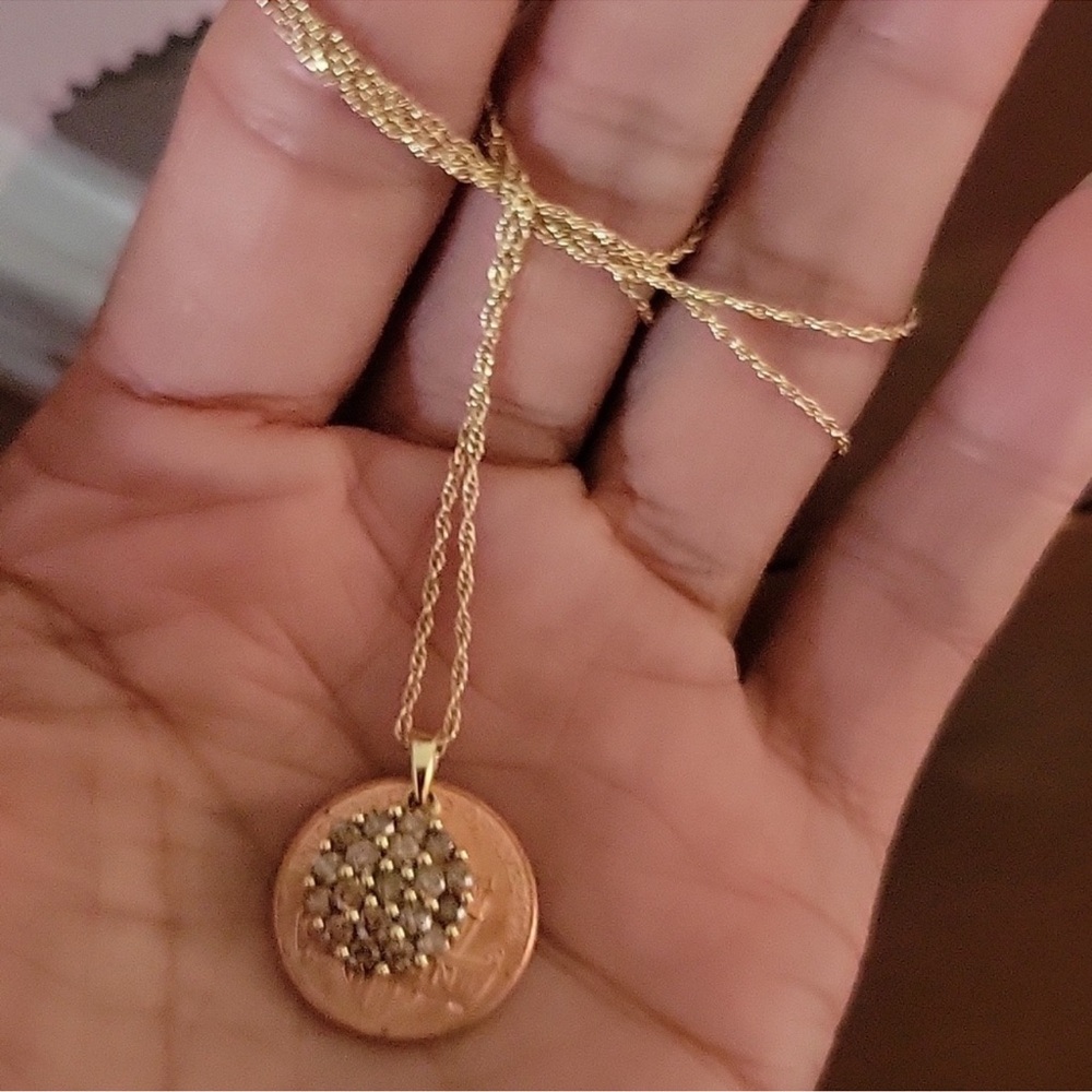 14K Gold Natural Chocolate Diamond Necklace - Picture 6 of 9